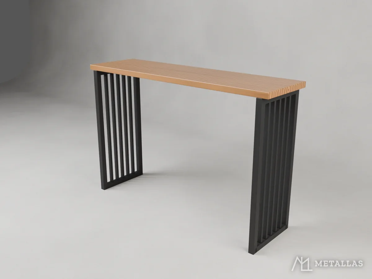 Barski stol s metalnim nogama od lamela, 3D prikaz